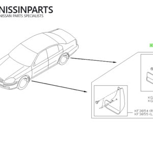NISSAN CIMA F50 MUDFLAP SET - OEM NEW - Image 2